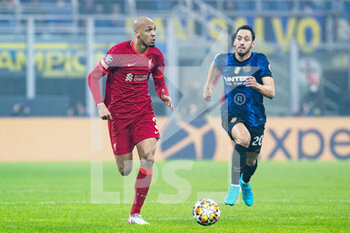 2022-02-16 - Liverpool midfielder Fabinho during the UEFA Champions League, Round of 16, 1st leg football match between FC Internazionale and Liverpool FC on February 16, 2022 at San Siro Stadium in Milan, Italy - INTER - FC INTERNAZIONALE VS LIVERPOOL FC - UEFA CHAMPIONS LEAGUE - SOCCER