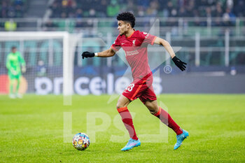 2022-02-16 - Liverpool forward Luis Diaz during the UEFA Champions League, Round of 16, 1st leg football match between FC Internazionale and Liverpool FC on February 16, 2022 at San Siro Stadium in Milan, Italy - INTER - FC INTERNAZIONALE VS LIVERPOOL FC - UEFA CHAMPIONS LEAGUE - SOCCER