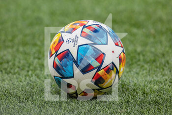 2022-02-16 - Match ball during the UEFA Champions League, Round of 16, 1st leg football match between FC Internazionale and Liverpool FC on February 16, 2022 at San Siro Stadium in Milan, Italy - INTER - FC INTERNAZIONALE VS LIVERPOOL FC - UEFA CHAMPIONS LEAGUE - SOCCER
