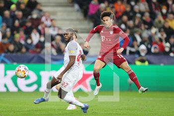 2022-02-16 - Leroy Sane of Bayern Munich and Oumar Solet of RB Salzburg during the UEFA Champions League, Round of 16, 1st leg football match between RB Salzburg and Bayern Munich on February 16, 2022 at Red Bull Arena in Salzburg, Austria - RB SALZBURG VS BAYERN MUNICH - UEFA CHAMPIONS LEAGUE - SOCCER