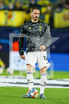 2022-02-22 - Leonardo Bonucci of Juventus warms up during the UEFA Champions League, round of 16, 1st leg football match between Villarreal CF and Juventus FC on February 22, 2022 at the Ceramica Stadium in Vila-real, Spain - VILLARREAL CF VS JUVENTUS FC - UEFA CHAMPIONS LEAGUE - SOCCER