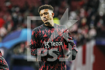 2022-02-23 - Jadon Sancho of Manchester United warms up during the UEFA Champions League, round of 16, 1st leg football match between Atletico de Madrid and Manchester United on February 23, 2022 in Madrid, Spain - ATLETICO DE MADRID VS MANCHESTER UNITED - UEFA CHAMPIONS LEAGUE - SOCCER