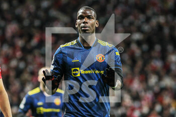 2022-02-23 - Paul Pogba of Manchester United during the UEFA Champions League, round of 16, 1st leg football match between Atletico de Madrid and Manchester United on February 23, 2022 in Madrid, Spain - ATLETICO DE MADRID VS MANCHESTER UNITED - UEFA CHAMPIONS LEAGUE - SOCCER