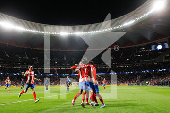 2022-02-23 - Joao Felix of Atletico de Madrid celebrates his goal 1-1 with teammates during the UEFA Champions League, round of 16, 1st leg football match between Atletico de Madrid and Manchester United on February 23, 2022 in Madrid, Spain - ATLETICO DE MADRID VS MANCHESTER UNITED - UEFA CHAMPIONS LEAGUE - SOCCER