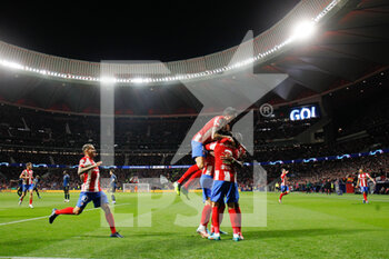 2022-02-23 - Joao Felix of Atletico de Madrid celebrates his goal 1-1 with teammates during the UEFA Champions League, round of 16, 1st leg football match between Atletico de Madrid and Manchester United on February 23, 2022 in Madrid, Spain - ATLETICO DE MADRID VS MANCHESTER UNITED - UEFA CHAMPIONS LEAGUE - SOCCER