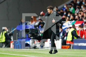 2022-02-23 - Diego Pablo Simeone, coach of Atletico de Madrid during the UEFA Champions League, round of 16, 1st leg football match between Atletico de Madrid and Manchester United on February 23, 2022 in Madrid, Spain - ATLETICO DE MADRID VS MANCHESTER UNITED - UEFA CHAMPIONS LEAGUE - SOCCER
