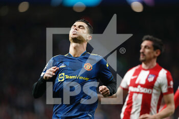 2022-02-23 - Cristiano Ronaldo of Manchester United during the UEFA Champions League, round of 16, 1st leg football match between Atletico de Madrid and Manchester United on February 23, 2022 in Madrid, Spain - ATLETICO DE MADRID VS MANCHESTER UNITED - UEFA CHAMPIONS LEAGUE - SOCCER