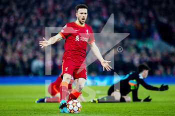 2022-03-08 - Liverpool forward Diogo Jota (20) reacts during the UEFA Champions League, Round of 16, 2nd leg football match between Liverpool and FC Internazionale on March 8, 2022 at Anfield stadium in Liverpool, England - LIVERPOOL VS FC INTERNAZIONALE - UEFA CHAMPIONS LEAGUE - SOCCER