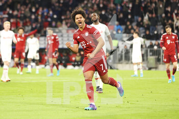 2022-03-08 - Serge Gnabry of Bayern Munich celebrates his goal 4-0 during the UEFA Champions League, Round of 16, 2nd leg football match between Bayern Munich and Red Bull Salzburg on March 8, 2022 at Allianz Arena in Munich, Germany - BAYERN MUNICH VS RED BULL SALZBURG - UEFA CHAMPIONS LEAGUE - SOCCER