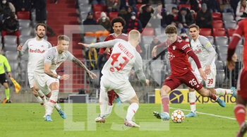 2022-03-08 - Thomas Muller of Bayern Munich scores a goal 5-0 during the UEFA Champions League, Round of 16, 2nd leg football match between Bayern Munich and Red Bull Salzburg on March 8, 2022 at Allianz Arena in Munich, Germany - BAYERN MUNICH VS RED BULL SALZBURG - UEFA CHAMPIONS LEAGUE - SOCCER