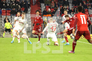 2022-03-08 - Thomas Muller of Bayern Munich scores a goal 5-0 during the UEFA Champions League, Round of 16, 2nd leg football match between Bayern Munich and Red Bull Salzburg on March 8, 2022 at Allianz Arena in Munich, Germany - BAYERN MUNICH VS RED BULL SALZBURG - UEFA CHAMPIONS LEAGUE - SOCCER