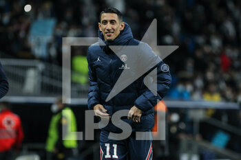 2022-03-09 - Angel Di Maria of PSG warms up during the UEFA Champions League, Round of 16, 2nd leg football match between Real Madrid and Paris Saint-Germain on March 9, 2022 at Santiago Bernabeu stadium in Madrid, Spain - REAL MADRID VS PARIS SAINT-GERMAIN - UEFA CHAMPIONS LEAGUE - SOCCER