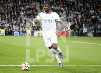 2022-03-09 - David Alaba of Real Madrid during the UEFA Champions League, Round of 16, 2nd leg football match between Real Madrid and Paris Saint-Germain (PSG) on March 9, 2022 at Santiago Bernabeu stadium in Madrid, Spain - REAL MADRID VS PARIS SAINT-GERMAIN - UEFA CHAMPIONS LEAGUE - SOCCER