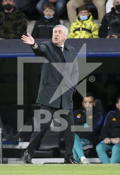 2022-03-09 - Coach of Real Madrid Carlo Ancelotti during the UEFA Champions League, Round of 16, 2nd leg football match between Real Madrid and Paris Saint-Germain (PSG) on March 9, 2022 at Santiago Bernabeu stadium in Madrid, Spain - REAL MADRID VS PARIS SAINT-GERMAIN - UEFA CHAMPIONS LEAGUE - SOCCER