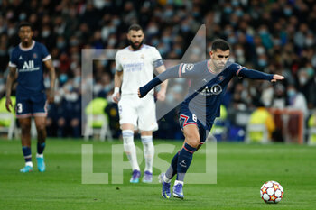 2022-03-09 - Leandro Paredes of PSG during the UEFA Champions League, Round of 16, 2nd leg football match between Real Madrid and Paris Saint-Germain on March 9, 2022 at Santiago Bernabeu stadium in Madrid, Spain - REAL MADRID VS PARIS SAINT-GERMAIN - UEFA CHAMPIONS LEAGUE - SOCCER