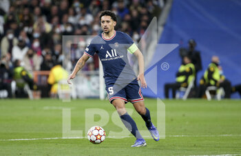 2022-03-09 - Marquinhos of PSG during the UEFA Champions League, Round of 16, 2nd leg football match between Real Madrid and Paris Saint-Germain (PSG) on March 9, 2022 at Santiago Bernabeu stadium in Madrid, Spain - REAL MADRID VS PARIS SAINT-GERMAIN - UEFA CHAMPIONS LEAGUE - SOCCER