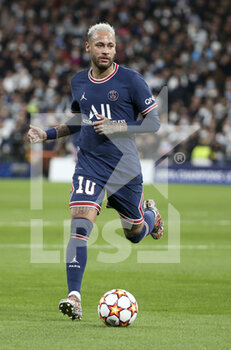 2022-03-09 - Neymar Jr of PSG during the UEFA Champions League, Round of 16, 2nd leg football match between Real Madrid and Paris Saint-Germain (PSG) on March 9, 2022 at Santiago Bernabeu stadium in Madrid, Spain - REAL MADRID VS PARIS SAINT-GERMAIN - UEFA CHAMPIONS LEAGUE - SOCCER