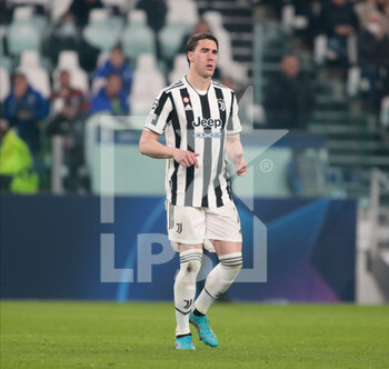 2022-03-16 - Dusan Vlahovic of Juventus Fc during the UEFA Champions League, Round of 16, 2nd leg football match between Juventus FC and Villarreal CF on March 16, 2022 at Allianz Stadium in Turin, Italy - JUVENTUS FC VS VILLAREAL FC - UEFA CHAMPIONS LEAGUE - SOCCER