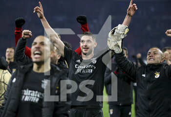 2022-03-15 - Roman Yaremchuk of Benfica and teammates celebrate the victory and the qualification following the UEFA Champions League, Round of 16, 2nd leg football match between AFC AJAX Amsterdam and SL Benfica Lisbon on March 15, 2022 at Johan Cruijff ArenA in Amsterdam, Netherlands - AFC AJAX AMSTERDAM VS SL BENFICA LISBON - UEFA CHAMPIONS LEAGUE - SOCCER