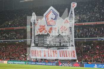 2022-03-16 - Tifo Losc during the UEFA Champions League, Round of 16, 2nd leg football match between LOSC Lille and Chelsea on March 16, 2022 at Pierre Mauroy stadium in Villeneuve-d'Ascq, France - LOSC LILLE VS CHELSEA - UEFA CHAMPIONS LEAGUE - SOCCER
