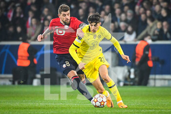 2022-03-16 - XEKA of Lille and Kai HAVERTZ of Chelsea during the UEFA Champions League, Round of 16, 2nd leg football match between LOSC Lille and Chelsea on March 16, 2022 at Pierre Mauroy stadium in Villeneuve-d'Ascq, France - LOSC LILLE VS CHELSEA - UEFA CHAMPIONS LEAGUE - SOCCER