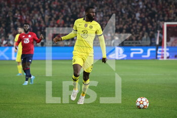 2022-03-16 - Antonio Rüdiger Chelsea during the UEFA Champions League, Round of 16, 2nd leg football match between LOSC Lille and Chelsea on March 16, 2022 at Pierre Mauroy stadium in Villeneuve-d'Ascq, France - LOSC LILLE VS CHELSEA - UEFA CHAMPIONS LEAGUE - SOCCER