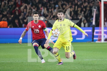 2022-03-16 - Christian Pulisic Chelsea during the UEFA Champions League, Round of 16, 2nd leg football match between LOSC Lille and Chelsea on March 16, 2022 at Pierre Mauroy stadium in Villeneuve-d'Ascq, France - LOSC LILLE VS CHELSEA - UEFA CHAMPIONS LEAGUE - SOCCER