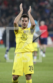 2022-03-16 - Cesar Azpilicueta of Chelsea celebrates the victory and the qualification following the UEFA Champions League, Round of 16, 2nd leg football match between Lille OSC (LOSC) and Chelsea on March 16, 2022 at Stade Pierre Mauroy in Villeneuve-d'Ascq near Lille, France - LOSC LILLE VS CHELSEA - UEFA CHAMPIONS LEAGUE - SOCCER