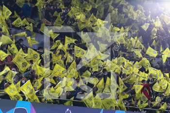 2022-04-06 - Villarreal supporters showing their yellow flags - VILLARREAL FC VS BAYERN MUNICH - UEFA CHAMPIONS LEAGUE - SOCCER