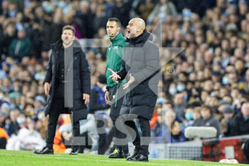 2022-04-05 - Pep Guardiola Manager of Manchester City during the UEFA Champions League, Quarter-finals, 1st leg football match between Manchester City and Atletico Madrid on April 5, 2022 at the Etihad Stadium in Manchester, England - MANCHESTER CITY VS ATLETICO MADRID - UEFA CHAMPIONS LEAGUE - SOCCER