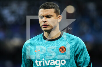 2022-04-12 - Thiago Silva of Chelsea warms up during the UEFA Champions League, Quarter-finals, 2nd leg football match between Real Madrid and Chelsea on april 12, 2022 at Santiago Bernabeu stadium in Madrid, Spain - REAL MADRID VS CHELSEA - UEFA CHAMPIONS LEAGUE - SOCCER