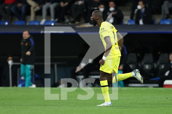 2022-04-12 - Antonio Rudiger of Chelsea celebrates a goal during the UEFA Champions League, Quarter-finals, 2nd leg football match between Real Madrid and Chelsea on april 12, 2022 at Santiago Bernabeu stadium in Madrid, Spain - REAL MADRID VS CHELSEA - UEFA CHAMPIONS LEAGUE - SOCCER