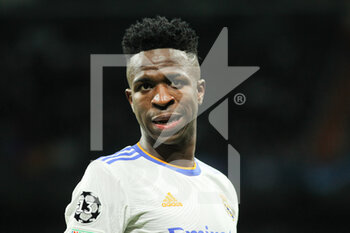 2022-04-12 - Vinicius Junior of Real Madrid during the UEFA Champions League, Quarter-finals, 2nd leg football match between Real Madrid and Chelsea on april 12, 2022 at Santiago Bernabeu stadium in Madrid, Spain - REAL MADRID VS CHELSEA - UEFA CHAMPIONS LEAGUE - SOCCER