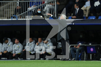 2022-04-12 - Carlo Ancelotti, coach of Real Madrid during the UEFA Champions League, Quarter-finals, 2nd leg football match between Real Madrid and Chelsea on april 12, 2022 at Santiago Bernabeu stadium in Madrid, Spain - REAL MADRID VS CHELSEA - UEFA CHAMPIONS LEAGUE - SOCCER