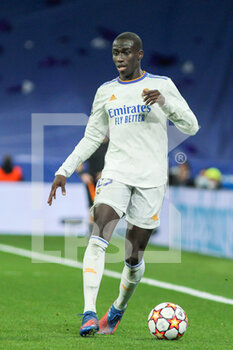 2022-04-12 - Ferland Mendy of Real Madrid during the UEFA Champions League, Quarter-finals, 2nd leg football match between Real Madrid and Chelsea on april 12, 2022 at Santiago Bernabeu stadium in Madrid, Spain - REAL MADRID VS CHELSEA - UEFA CHAMPIONS LEAGUE - SOCCER