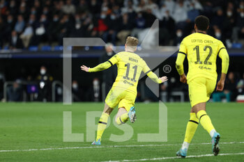 2022-04-12 - Timo Werner of Chelsea celebrates a goal during the UEFA Champions League, Quarter-finals, 2nd leg football match between Real Madrid and Chelsea on april 12, 2022 at Santiago Bernabeu stadium in Madrid, Spain - REAL MADRID VS CHELSEA - UEFA CHAMPIONS LEAGUE - SOCCER