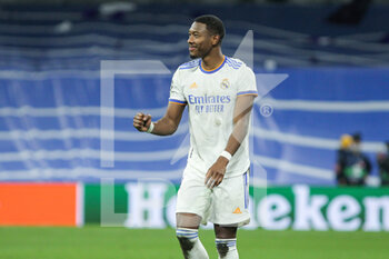 2022-04-12 - David Alaba of Real Madrid celebrates the victory during the UEFA Champions League, Quarter-finals, 2nd leg football match between Real Madrid and Chelsea on april 12, 2022 at Santiago Bernabeu stadium in Madrid, Spain - REAL MADRID VS CHELSEA - UEFA CHAMPIONS LEAGUE - SOCCER