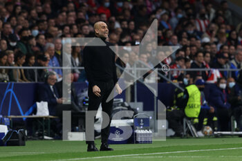 2022-04-13 - Pep Guardiola, head coach of Manchester City during the UEFA Champions League, Quarter-finals, 2nd leg football match between Atletico de Madrid and Manchester City on April 13, 2022 at Wanda Metropolitano stadium in Madrid, Spain - ATLETICO DE MADRID VS MANCHESTER CITY - UEFA CHAMPIONS LEAGUE - SOCCER