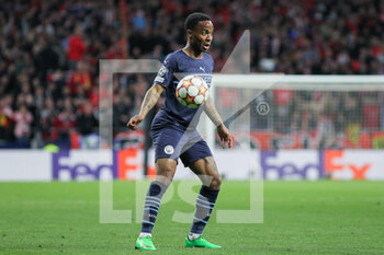 2022-04-13 - Raheem Sterling of Manchester City in action during the UEFA Champions League, Quarter-finals, 2nd leg football match between Atletico de Madrid and Manchester City on April 13, 2022 at Wanda Metropolitano stadium in Madrid, Spain - ATLETICO DE MADRID VS MANCHESTER CITY - UEFA CHAMPIONS LEAGUE - SOCCER