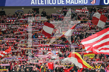 2022-04-13 - Fans of Atletico de Madrid during the UEFA Champions League, Quarter-finals, 2nd leg football match between Atletico de Madrid and Manchester City on April 13, 2022 at Wanda Metropolitano stadium in Madrid, Spain - ATLETICO DE MADRID VS MANCHESTER CITY - UEFA CHAMPIONS LEAGUE - SOCCER