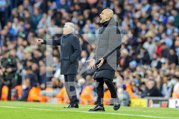 2022-04-26 - Pep Guardiola Manager of Manchester City during the UEFA Champions League, Semi-finals, 1st leg football match between Manchester City and Real Madrid on April 26, 2022 at the Etihad Stadium in Manchester, England - MANCHESTER CITY VS REAL MADRID - UEFA CHAMPIONS LEAGUE - SOCCER