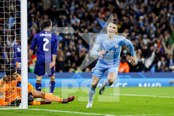 2022-04-26 - Phil Foden (47) of Manchester City celebrates his goal 3-1 during the UEFA Champions League, Semi-finals, 1st leg football match between Manchester City and Real Madrid on April 26, 2022 at the Etihad Stadium in Manchester, England - MANCHESTER CITY VS REAL MADRID - UEFA CHAMPIONS LEAGUE - SOCCER