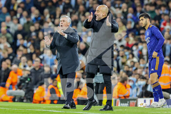 2022-04-26 - Carlo Ancelotti Manager of Real Madrid during the UEFA Champions League, Semi-finals, 1st leg football match between Manchester City and Real Madrid on April 26, 2022 at the Etihad Stadium in Manchester, England - MANCHESTER CITY VS REAL MADRID - UEFA CHAMPIONS LEAGUE - SOCCER