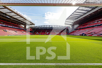 2022-04-27 - General view before the UEFA Champions League, Semi-finals, 1st leg football match between Liverpool FC and Villarreal CF on April 27, 2022 at Anfield stadium in Liverpool, England - LIVERPOOL FC VS VILLARREAL CF - UEFA CHAMPIONS LEAGUE - SOCCER