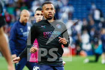 2022-05-04 - Gabriel Jesus of Manchester City warms up during the UEFA Champions League, Semi-finals, 2nd leg football match between Real Madrid and Manchester City on May 4, 2022 at the Santiago Bernabeu Stadium in Madrid, Spain - REAL MADRID VS MANCHESTER CITY - UEFA CHAMPIONS LEAGUE - SOCCER