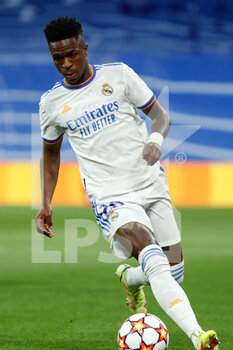 2022-05-04 - Vinicius Junior of Real Madrid during the UEFA Champions League, Semi-finals, 2nd leg football match between Real Madrid and Manchester City on May 4, 2022 at the Santiago Bernabeu Stadium in Madrid, Spain - REAL MADRID VS MANCHESTER CITY - UEFA CHAMPIONS LEAGUE - SOCCER