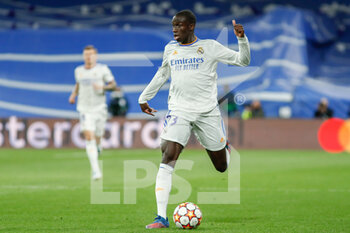 2022-05-04 - Ferland Mendy of Real Madrid during the UEFA Champions League, Semi-finals, 2nd leg football match between Real Madrid and Manchester City on May 4, 2022 at the Santiago Bernabeu Stadium in Madrid, Spain - REAL MADRID VS MANCHESTER CITY - UEFA CHAMPIONS LEAGUE - SOCCER