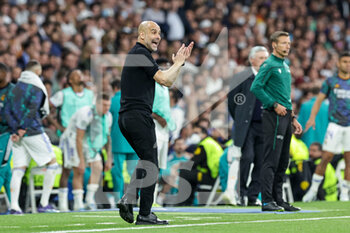 2022-05-04 - Pep Guardiola Head Coach of Manchester City during the UEFA Champions League, Semi-finals, 2nd leg football match between Real Madrid and Manchester City on May 4, 2022 at the Santiago Bernabeu Stadium in Madrid, Spain - REAL MADRID VS MANCHESTER CITY - UEFA CHAMPIONS LEAGUE - SOCCER