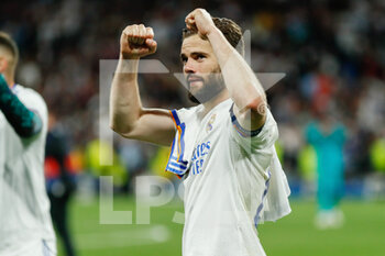 2022-05-04 - Nacho Fernandez of Real Madrid celebrates at full time during the UEFA Champions League, Semi-finals, 2nd leg football match between Real Madrid and Manchester City on May 4, 2022 at the Santiago Bernabeu Stadium in Madrid, Spain - REAL MADRID VS MANCHESTER CITY - UEFA CHAMPIONS LEAGUE - SOCCER