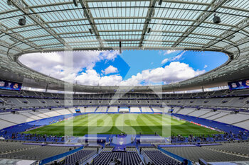 2022-05-27 - General view inside the Stade de France during the training of the teams ahead of the UEFA Champions League Final football match on May 27, 2022 at Stade de France in Saint-Denis near Paris, France - FOOTBALL - CHAMPIONS LEAGUE - FINAL - TRAINING - UEFA CHAMPIONS LEAGUE - SOCCER
